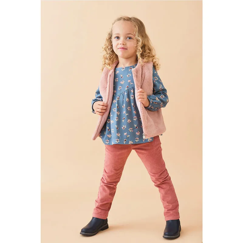 Pantalon velours côtelé - Rose-3