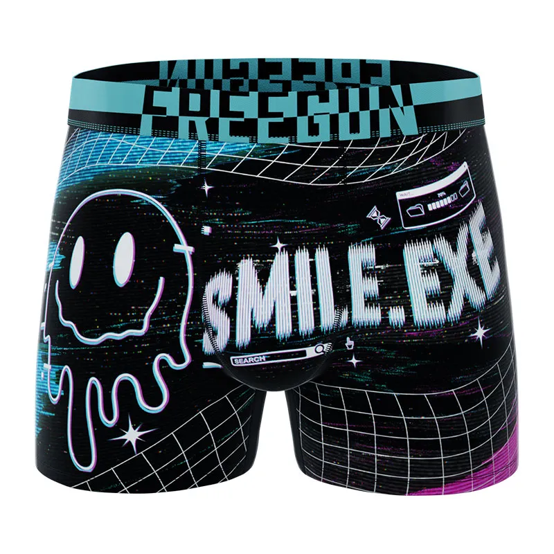 5 boxers homme Tech Glitchy - Noir/Jaune/Violet/Rouge-2