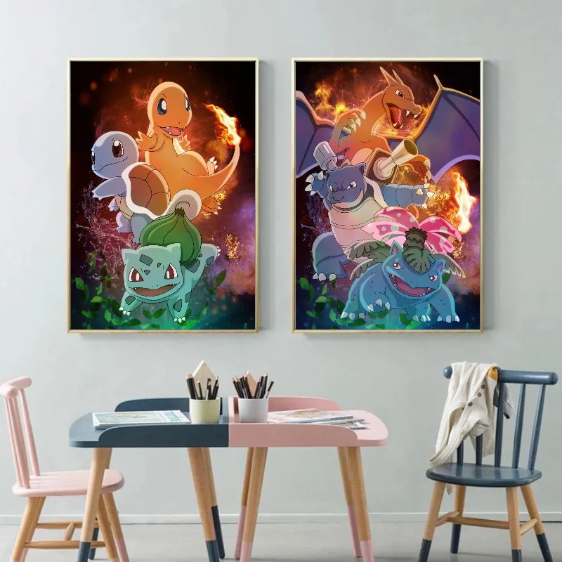 Lot de toiles Animaux Pokémon - 30x40cm-0
