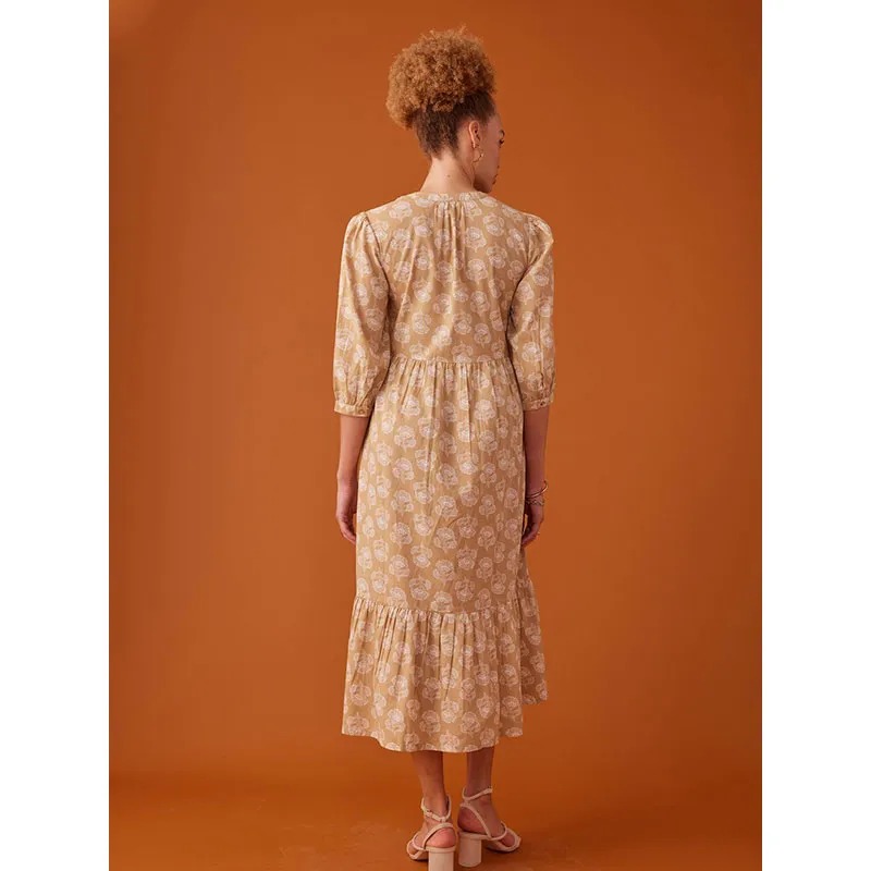 Robe longue de grossesse indienne - Jaune-3