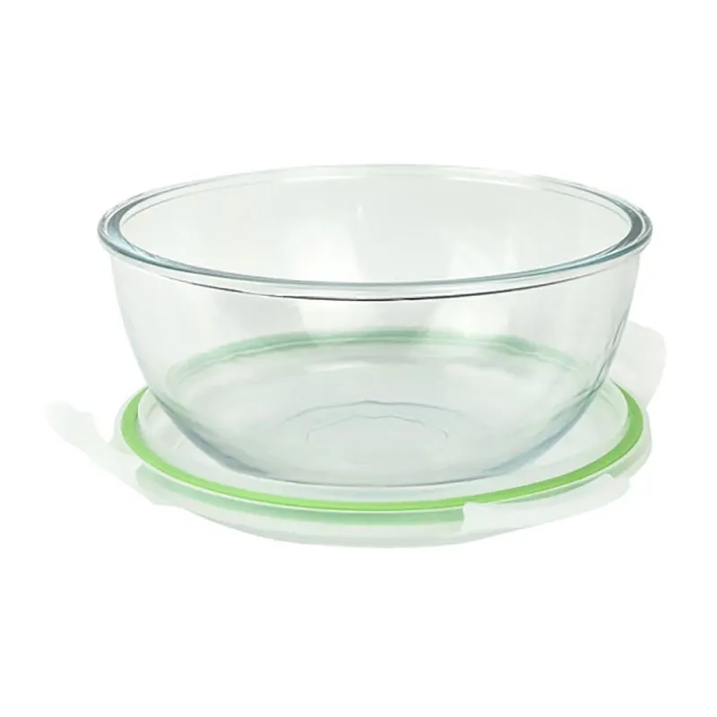Saladier en verre avec couvercle 2L - Transparent-2