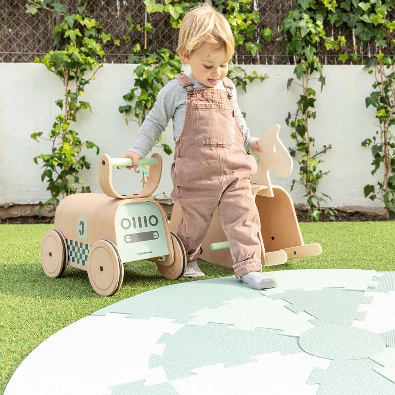 Porteur Voiture Bois/vert - 12m+-12