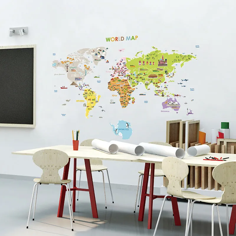 Stickers - Carte du monde géante pour enfants-0