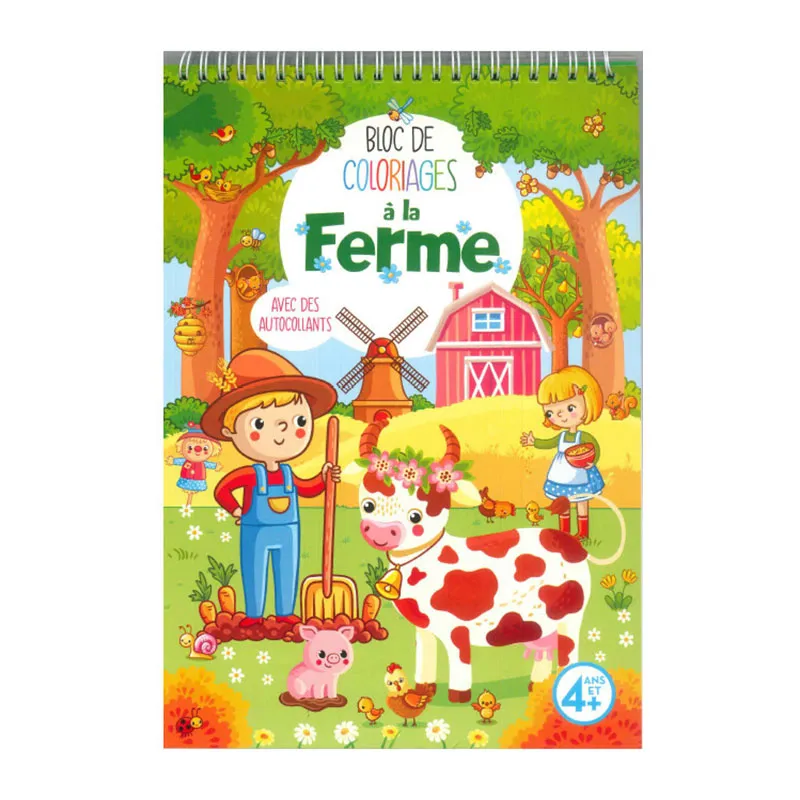 2 Blocs de coloriage Ferme/Animaux + Fluo - 3+-1
