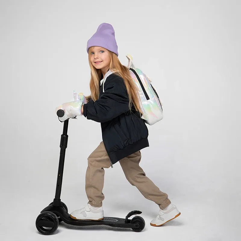 Moufles Enfant Unicorn avec attaches pour vélo/trottinettes - Iridescent-2