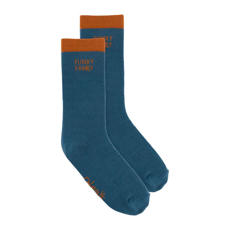 Chaussettes Adulte Funky Family - Bleu-0