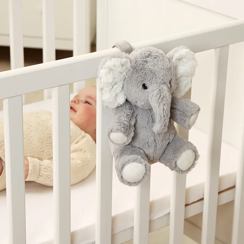 Peluche à bruit Elliot Elephant Blanc - 19x17x11cm-5