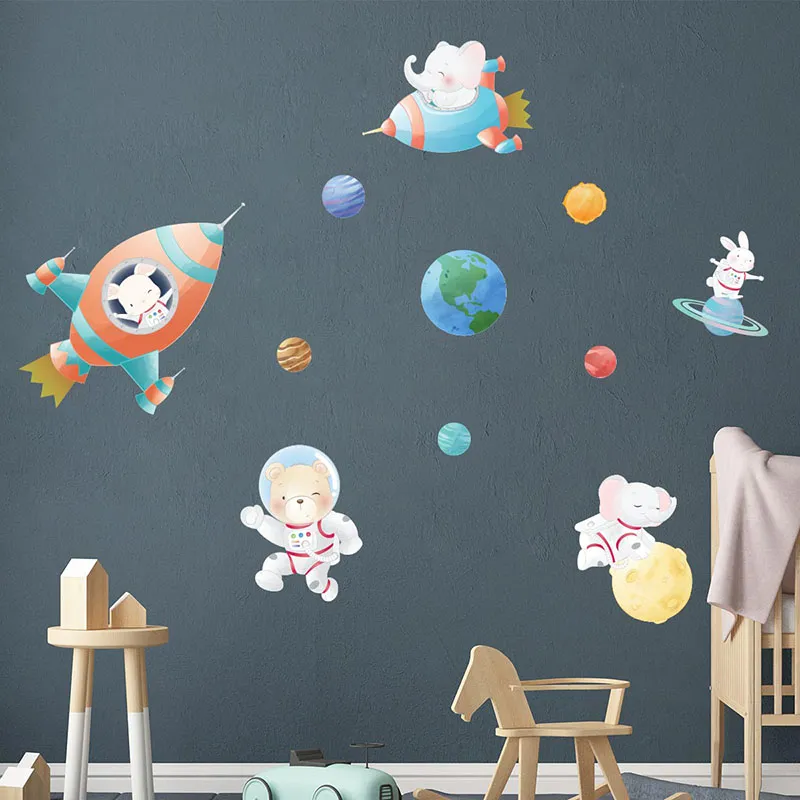 Stickers - Animaux astronautes dans l'espace-0