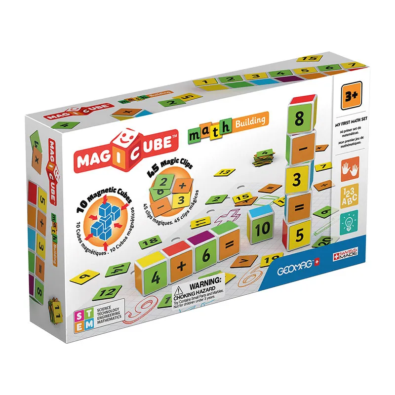 10 Cubes magnét. Maths Building - 3+-0