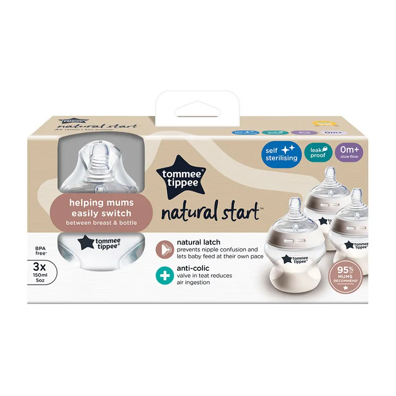 3 Biberons Natural Start Anti-colique - 3x150ml-1