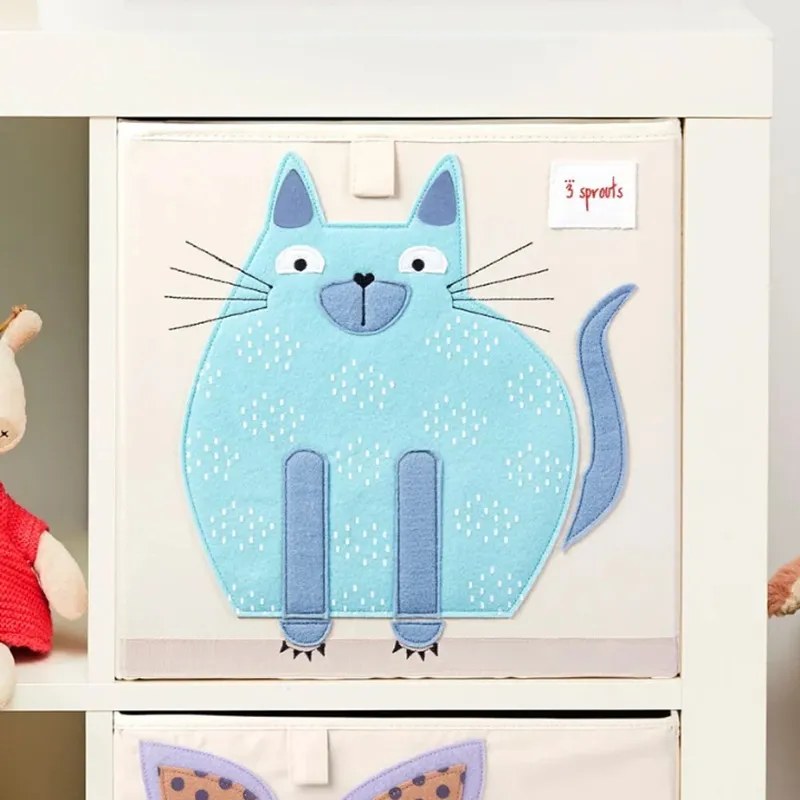 Cube de rangement jouets Chat - 33x33cm-0
