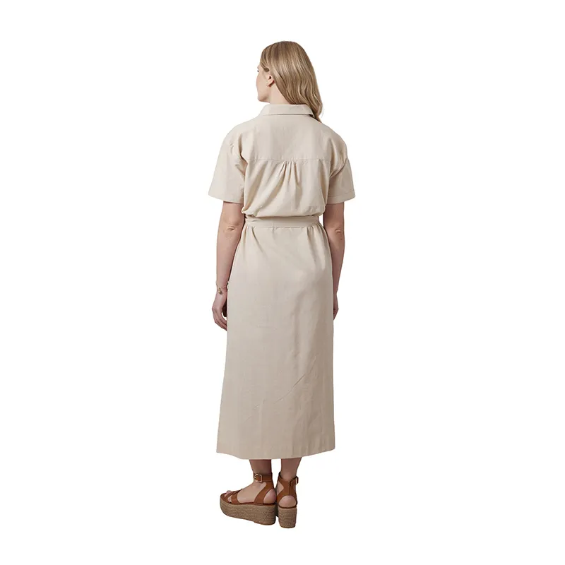 Robe longue de grossesse - Beige-7