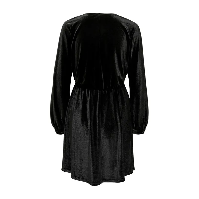 Robe de grossesse velours Esme - Noir-4