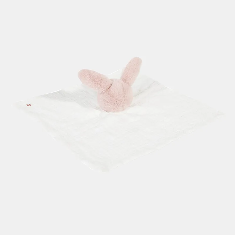 Doudou plat Lapin Fille - Rose clair-3