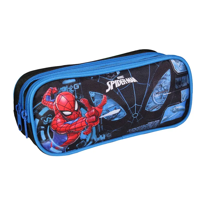 Trousse 2 compartiments Spider-Man Bleu - 23x10cm-1