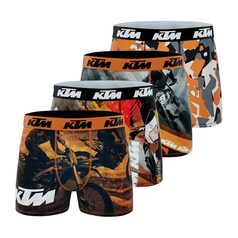 4 boxers homme Ktm Imprimé - Gris/Orange/Noir-0
