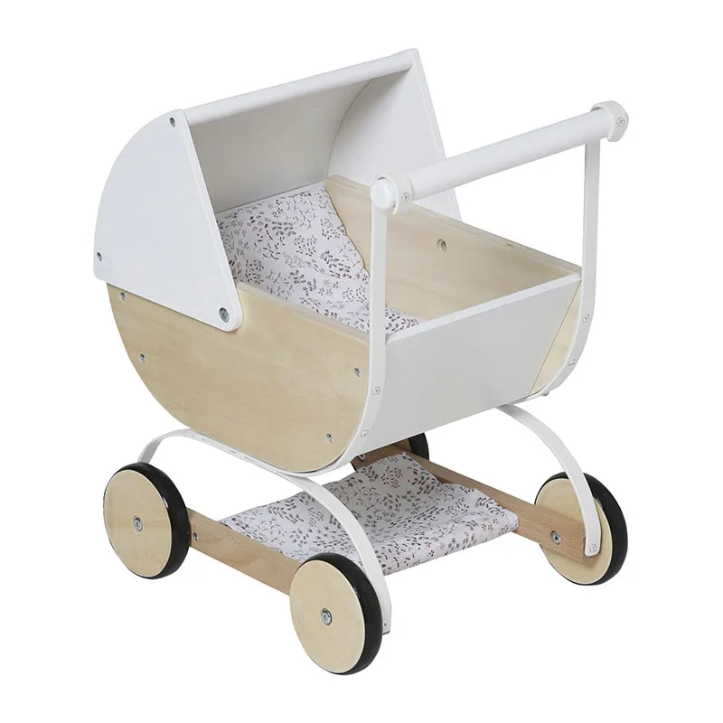 Landau pour poupon en bois - Blanc - 10m+-0