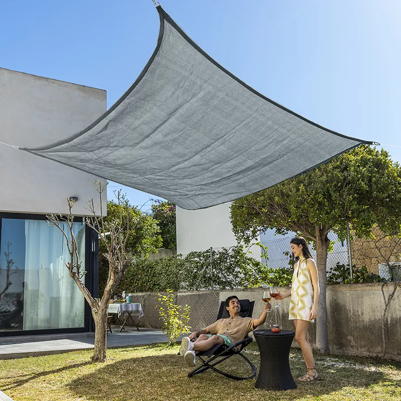 Voile d’Ombrage Rectangulaire Shazail Gris - 2x3m-0