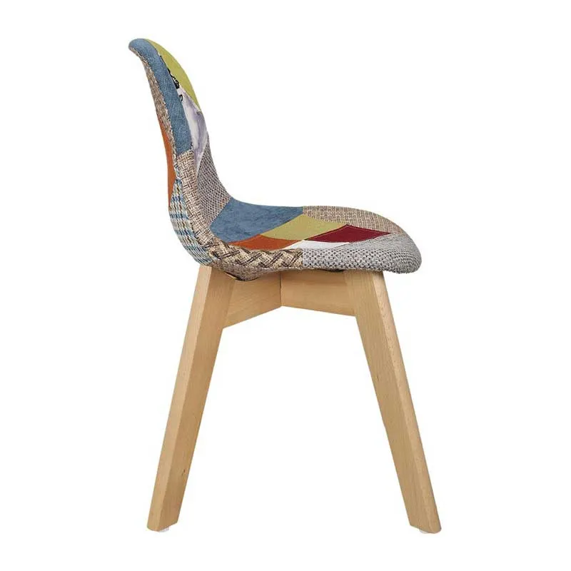 Chaise patchwork enfant Léonie Bleu - 33,5x35,5x58cm-2