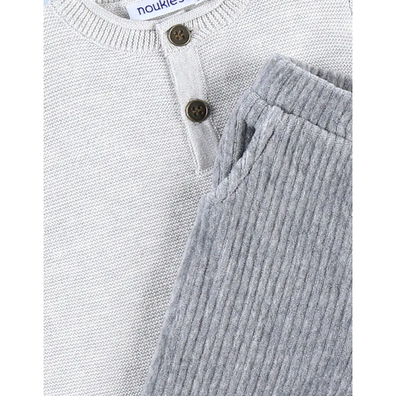 Pull + pantalon Cérémonie Noukie's - Gris-4