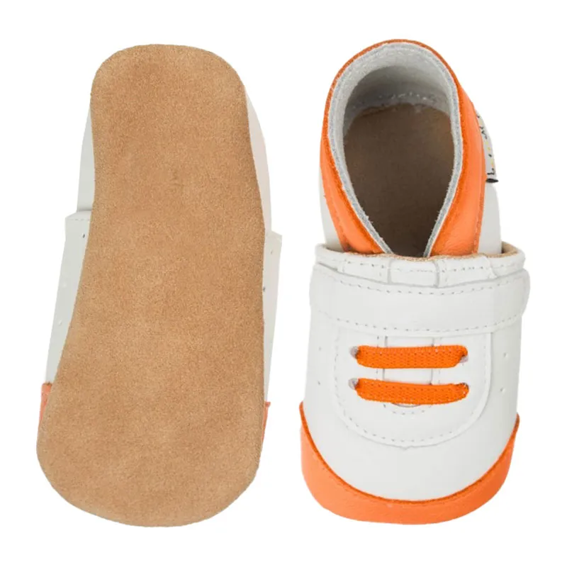 Chaussons cuir Baskets oranges-2