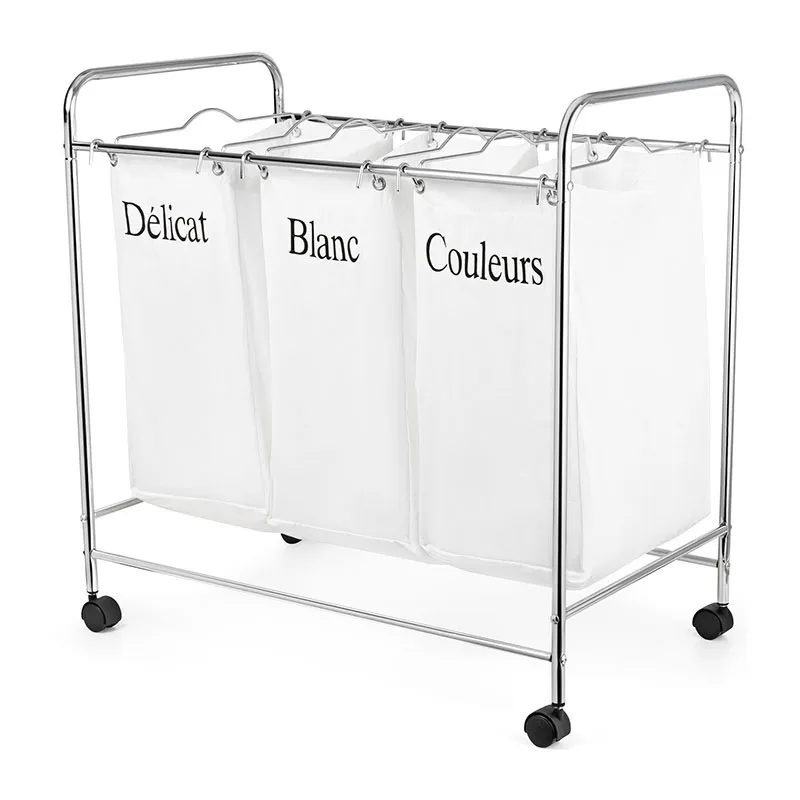 Chariot à linge triple Nova - 74x45,5x75cm-3