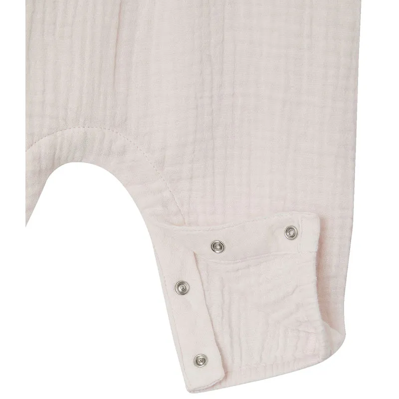 Combinaison MC gaze de coton - Rose pâle-3