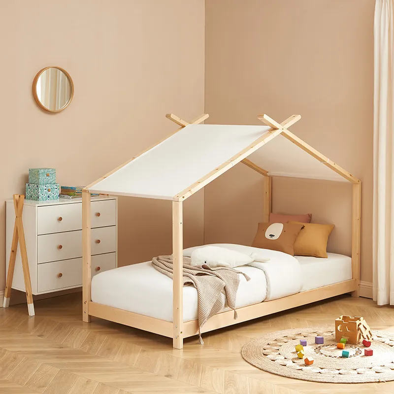 Lit tente Tiny pin massif + sommier 90x190cm - Plusieurs options dispos.-8