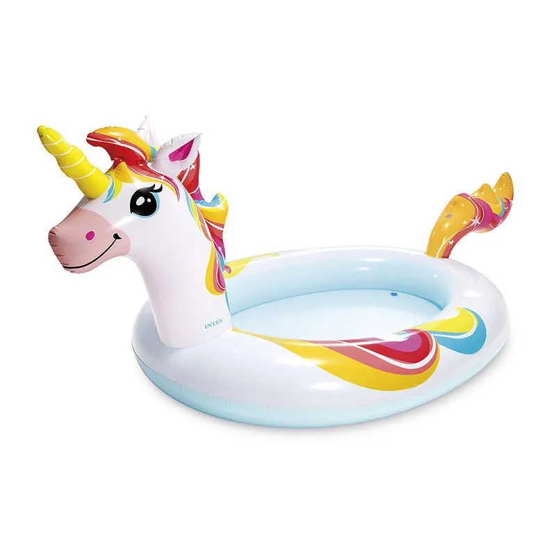 Piscine gonflable fontaine Licorne - 254x132x109cm-3