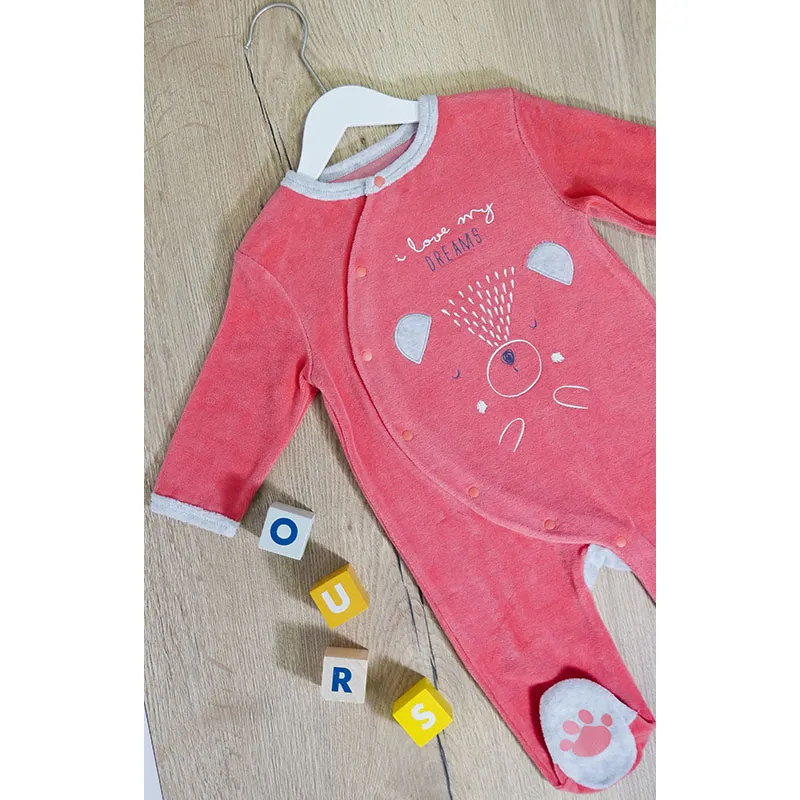 Dors-bien velours ouv. devant Dream - Rose/Gris-1