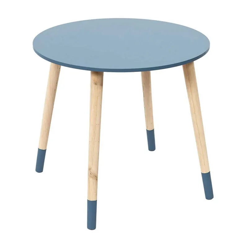2 Tables gigognes Bois Bleu/jaune - 48cm-2