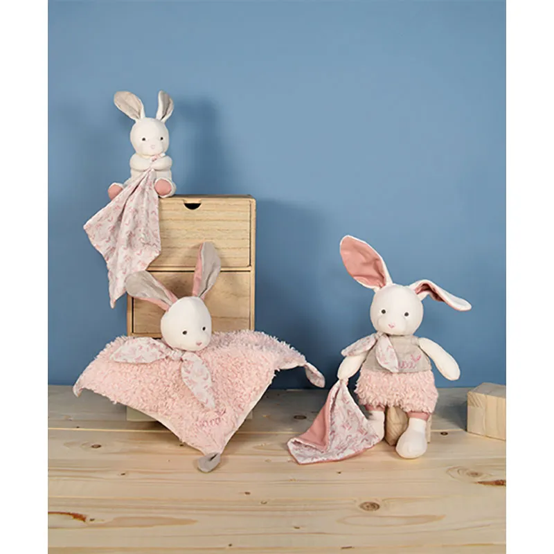 Doudou mouchoir Botanic Bio Lapin Rose - 22cm-4