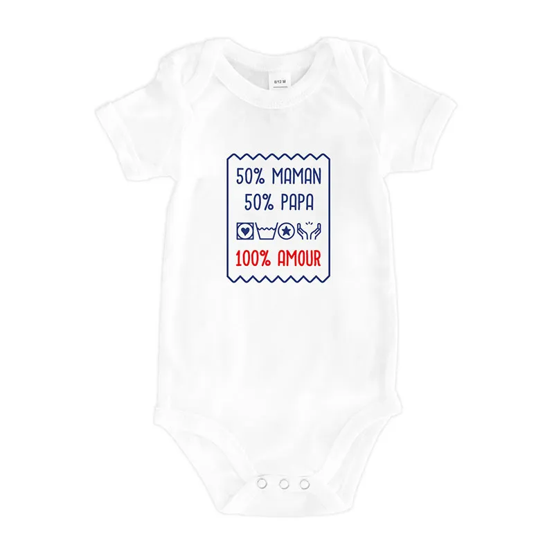 Body 50%Maman 50%Papa 100%Amour - Blanc-0