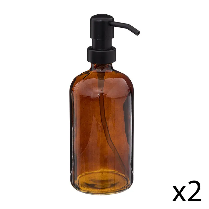 2 Distributeurs savon Marron - 450ml-0
