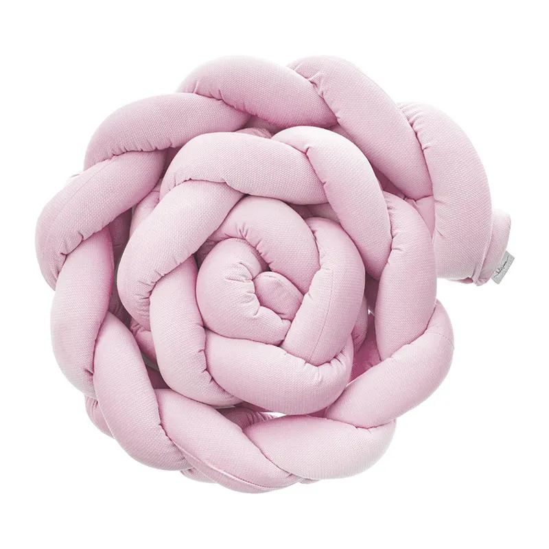 Tour de lit tressé velours Rose clair - 230cm-0