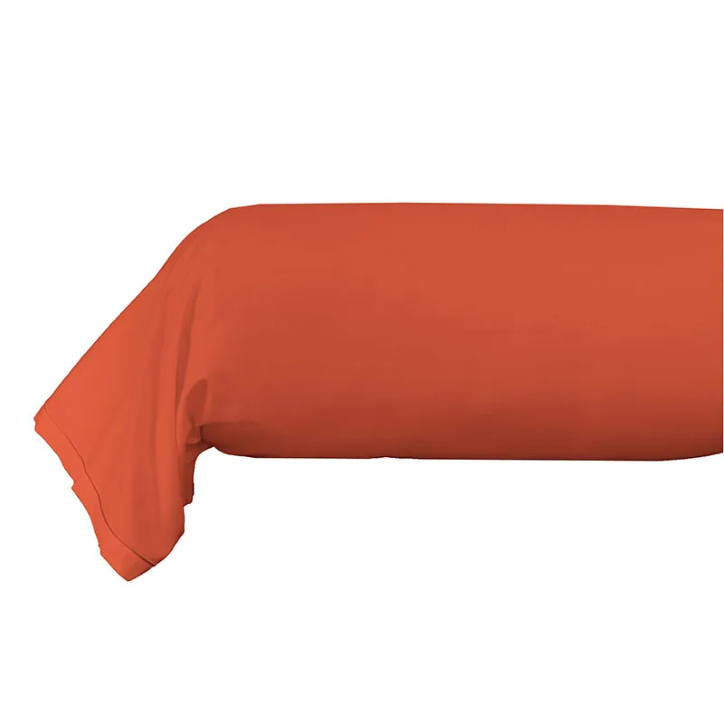 Taie de traversin Percale de coton Terracotta - 45x185cm-0