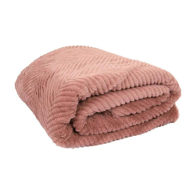 Plaid imit. fourrure Rose/Sherpa - 140x200cm-1