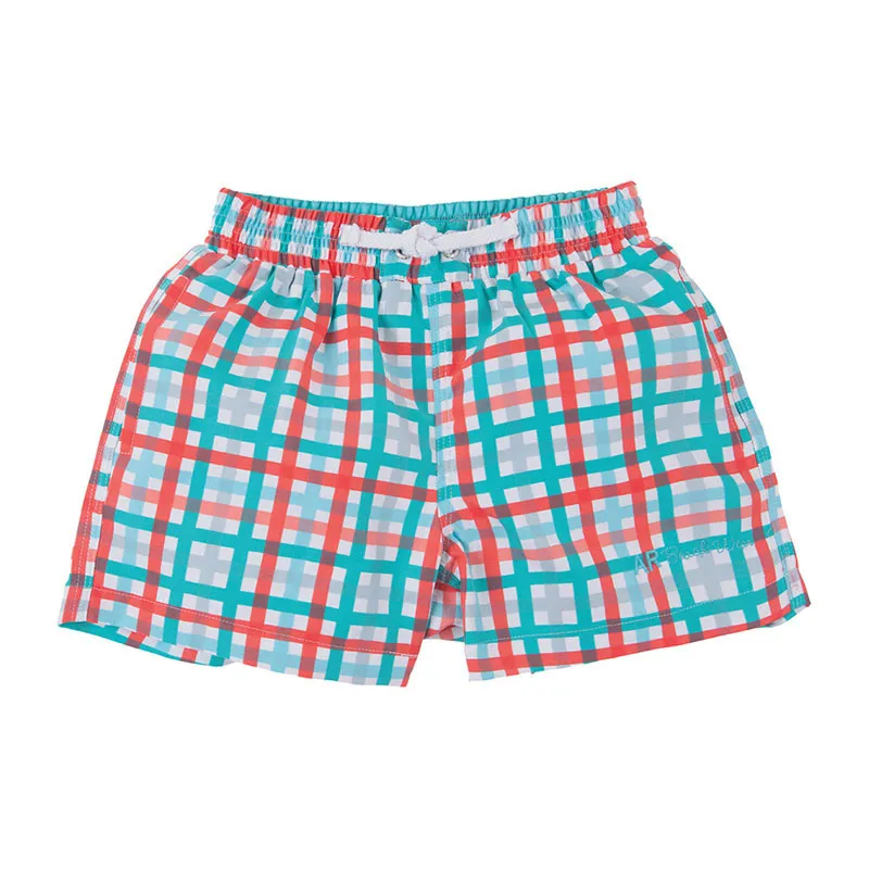 Short de bain Carreaux - Bleu/Rouge/Blanc-0