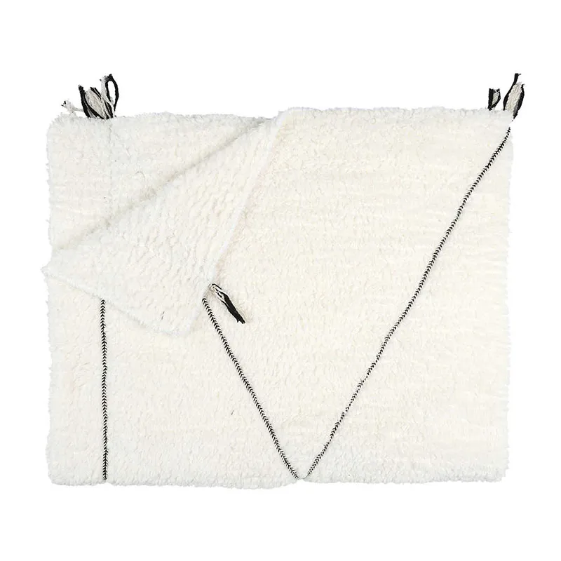 Plaid Sherpa Motif tressé Blanc - 130x160cm-1