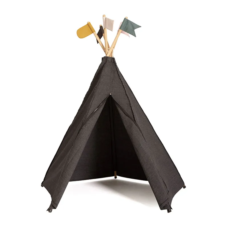 Tipi de jeu Coton BIO Anthracite Noir - 36m+-0