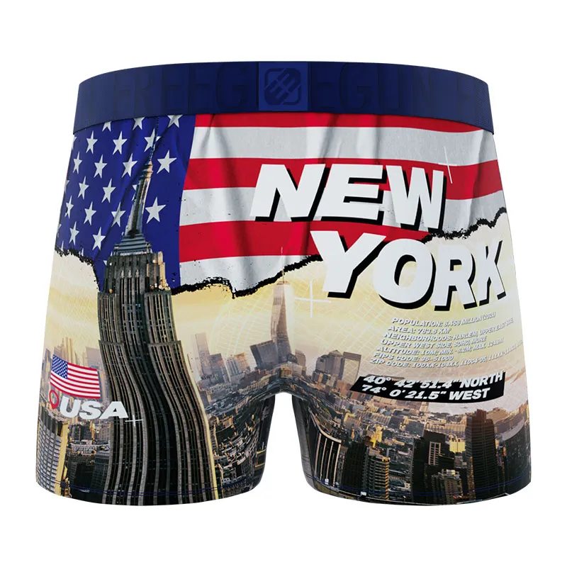 3 boxers homme Landscape - Bleu/Rouge/Blanc/Vert-3