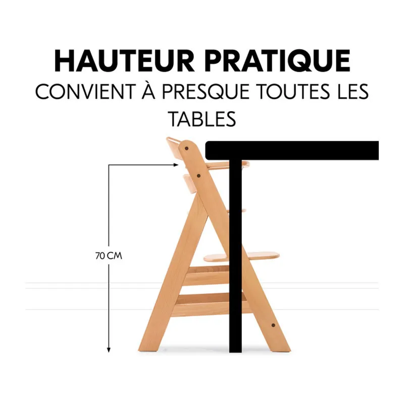 Chaise haute Alpha+ Naturel + Transat Bouncer Alpha 2en 1 Gris - 0m+-10