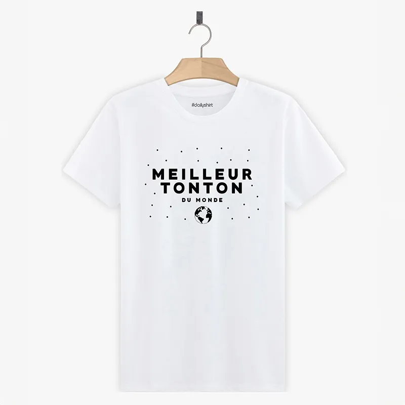 T-shirt Homme BIO Meilleur tonton du monde - Blanc-0