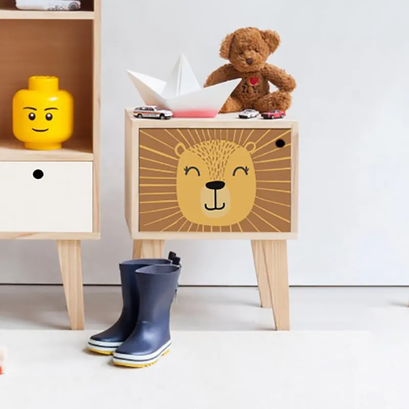 Table de chevet Lion - 54x42x30cm-0