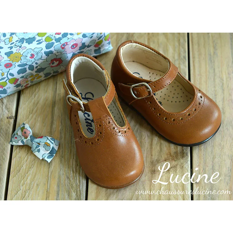 Chaussures bébé bottillons Salomé à boucle Axel - Cuir Camel-2