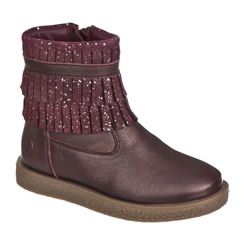 Bottines à franges Emilie - Bordeaux-1