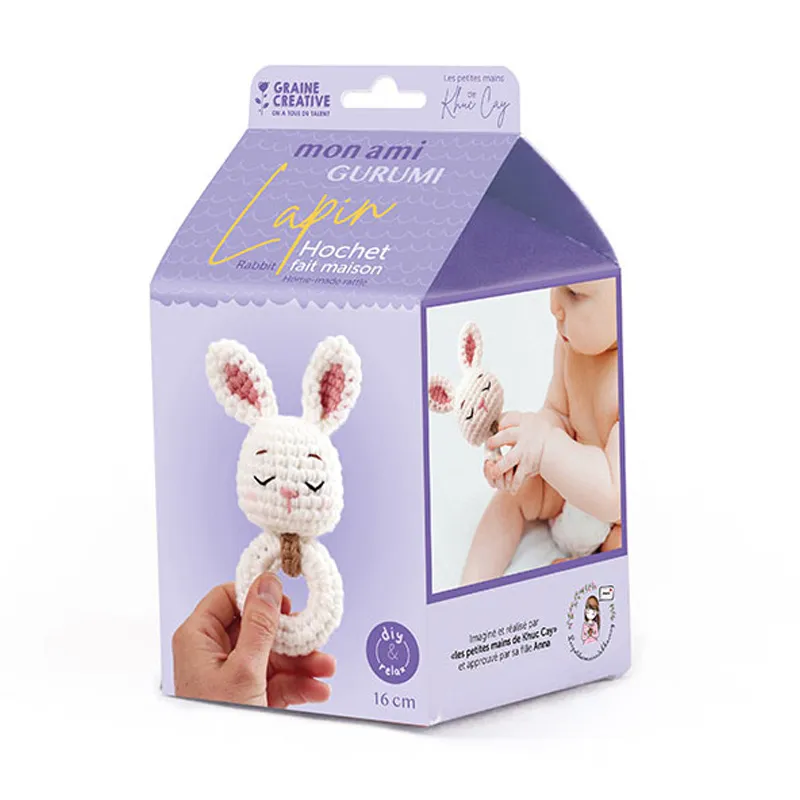 Kit créatif Crochet Hochet Lapin 16cm - 14+-0
