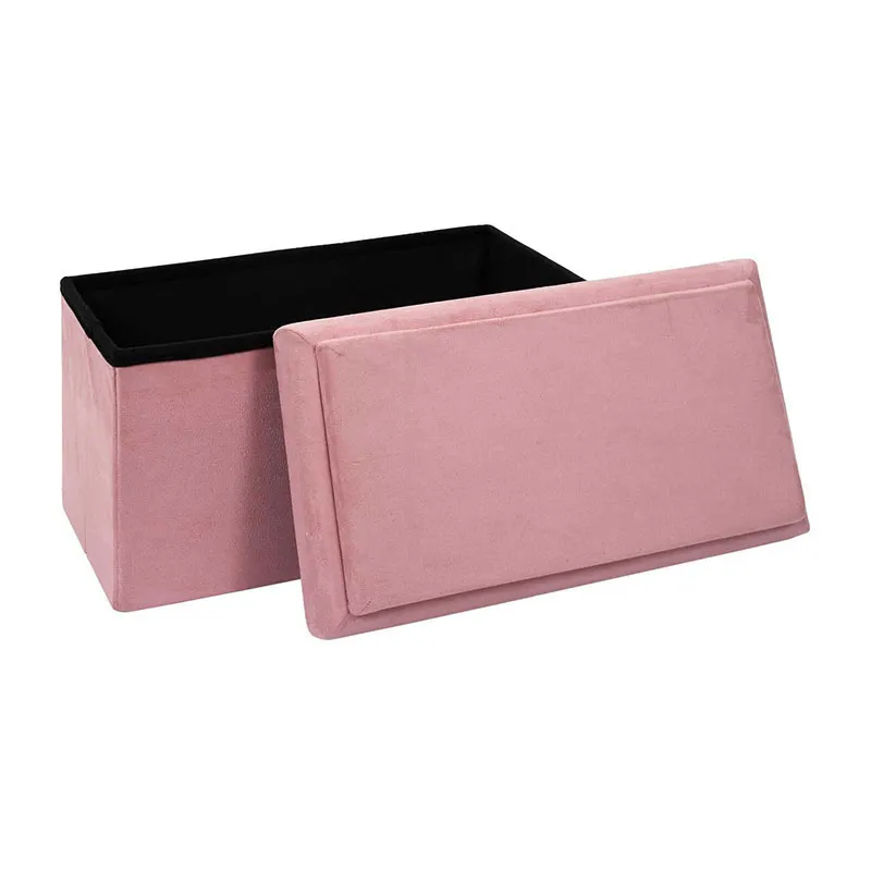 Coffre banc pliable Comp. Brique Rose - 52x27x30cm-6