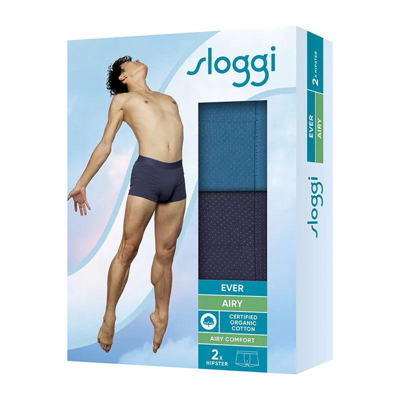 2 Boxers coton BIO Sloggi Men ever - Bleu-5