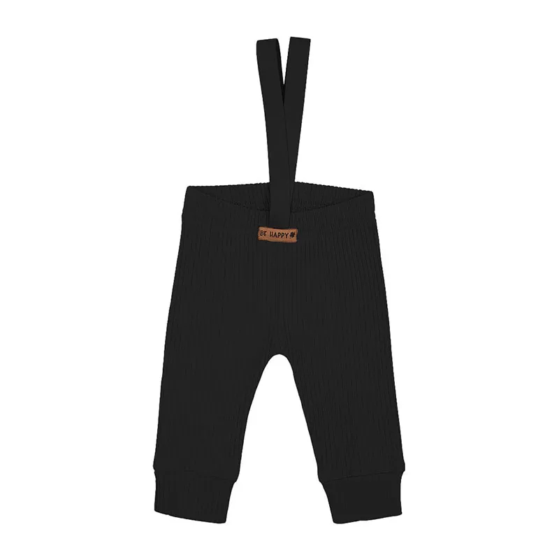 Pantalon coton à bretelles garçon Basic - Noir-0
